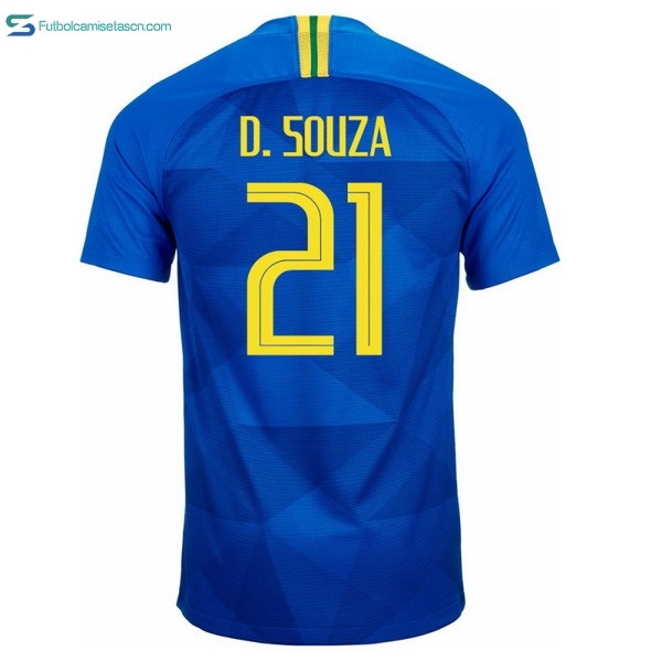 Camiseta Brasil 2ª D.Souza 2018 Azul